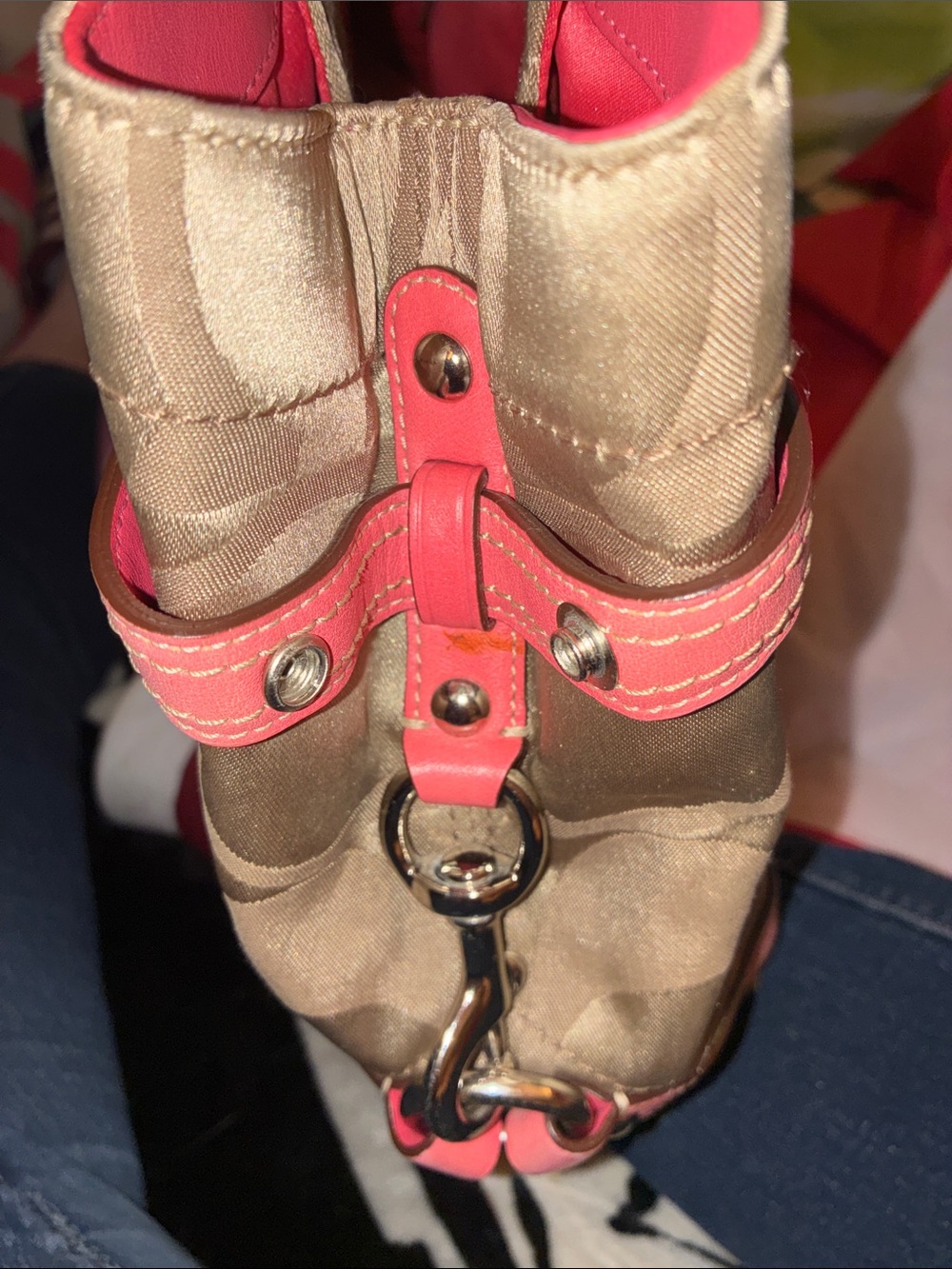 Coach Brown Signature Tote with Pink Trim-Y2K - Picture 10 of 10